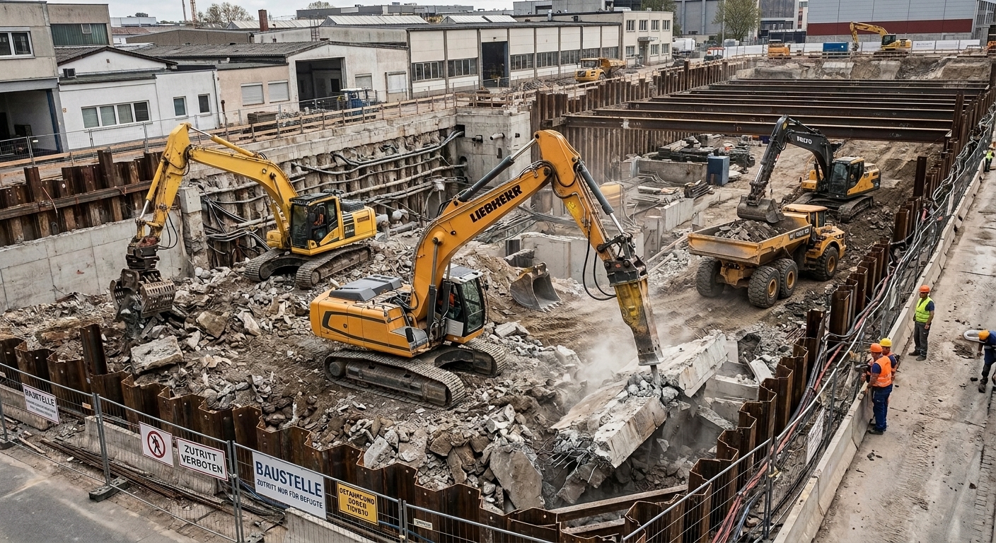 Tiefbaustelle in Berlin und Brandenburg