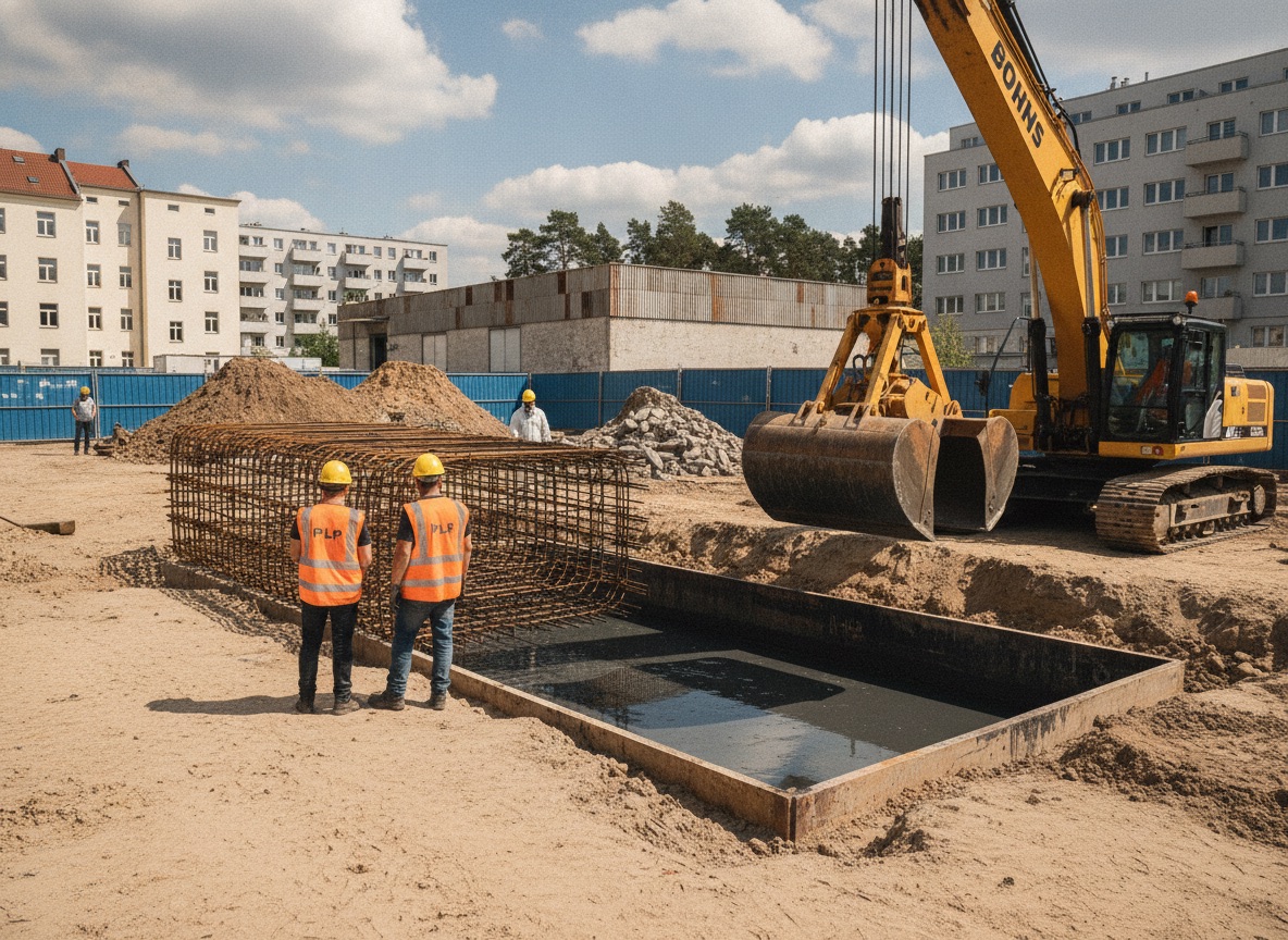 Baugrubensicherung mit Schlitzwand – Standard-Sicherung