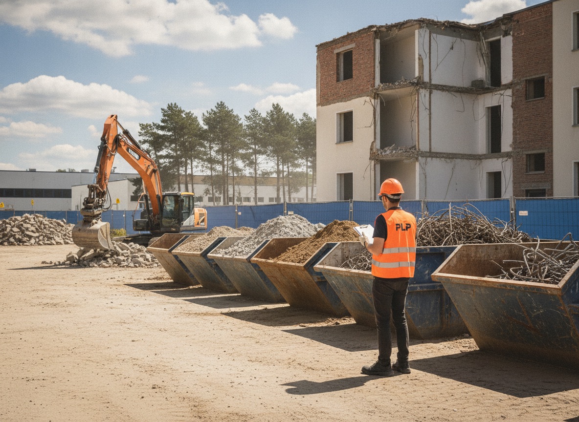 Büroinnenraum oder Stoffstrom-Dokumentation auf Baustelle