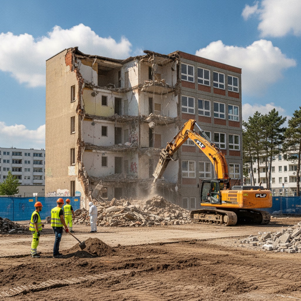 Marianne-Buggenhagen-Schule – Baufeld am Schulstandort, abgesperrter Arbeitsbereich